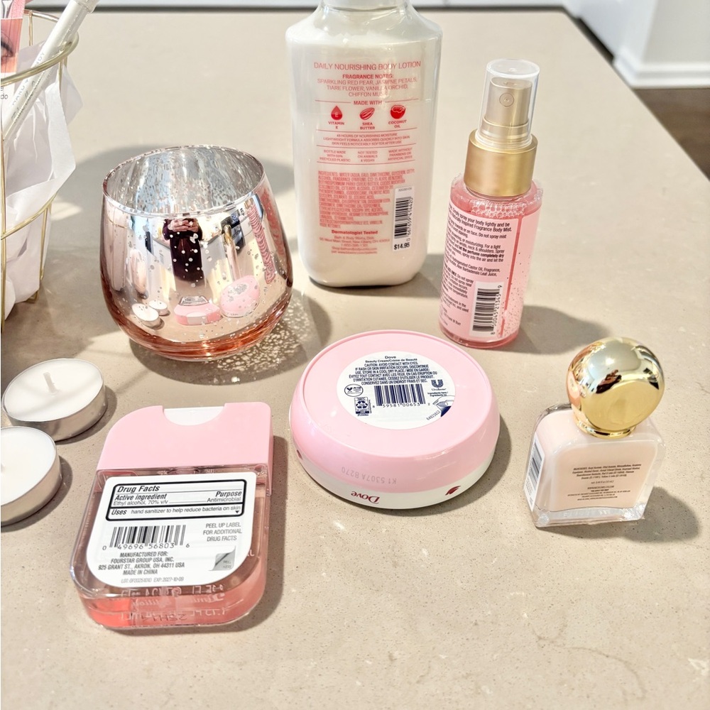 Pink Luxury Self Care Gift Set 18+ Pcs Bundle Bath Body Works, Dove, Spa Kit - Picture 7 of 7